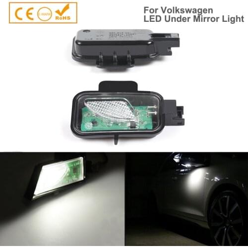 2pcs Super Bright No Error LED Under Side Mirror Lights Puddle Lamps Auto Parts For VW Passat B8 3G2 Variant Alltrack 3G5 Arteon