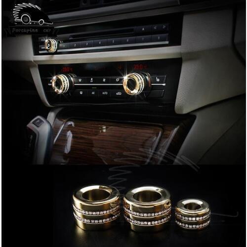 3 colors 3 pcs Car Air Conditioner Rotary Button Decoration Car Covers-styling For BMW 1/3/4/5/7 series X3 X4 X5 X6 X5 M6 X5M 5G