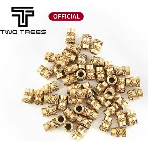 10pcs Mellow Brass Hot Melt Inset Nuts Heating Molding Copper Thread 3D Printer Parts SL-type Double Twill Knurled Injection