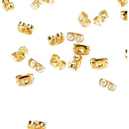 50PCS Gold clasps tips butterfly earrings nail plate jewelry Cap