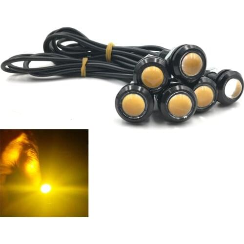6x Yellow Amber 18mm DC12V 24V 15W Eagle Eye LED Daytime Running DRL Backup Light Car Auto Lamp