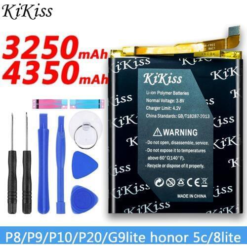 Free Tool KiKiss Battery HB366481ECW For Huawei Ascend p9/p9 p10 p20 lite/p8 lite 2017/Honor 8/honor8 Lite/honor 5C/G9/Y6 II