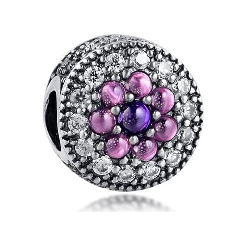 Charms 925 Silver Original Fit Pandora Bracelets Sterling Silver Dazzling Floral Charm Beads for Women diy Jewelry