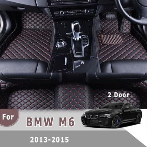 RHD Custom Car Floor Mats For BMW M6 2 Door 2015 2014 2013 Auto Interiors Accessories Styling Leather Front And Rear Foot Pads