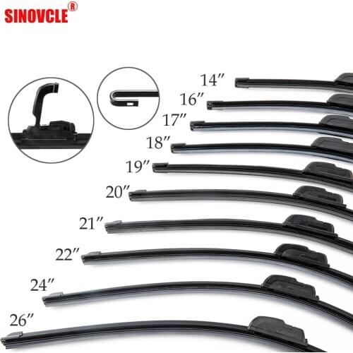 Car Frameless Wiper Blade Natural Rubber Bracketless Auto Soft Windshield 14" 16" 17" 18" 19" 20" 21" 22" 24" 26"