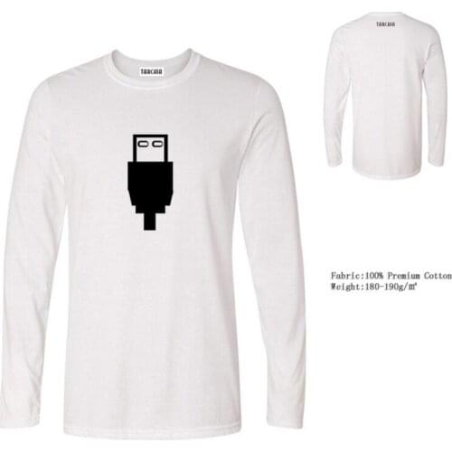 Free shipping TARCHIA Autumn FashionT-Shirt New Special USB Logo CottonTops Men Tee Long Sleeve Shirt Homme Men Women 2106306