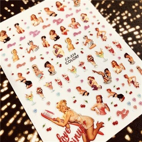 CA-253-254 Newest beauty design colorful designs 3d nail art sticker nail decal accessories