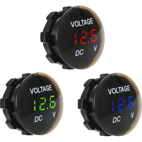 12V-24V Digital Panel Voltmeter Voltage Meter Tester LED Display for Car Auto Motorcycle Boat ATV Truck Refit Accessories
