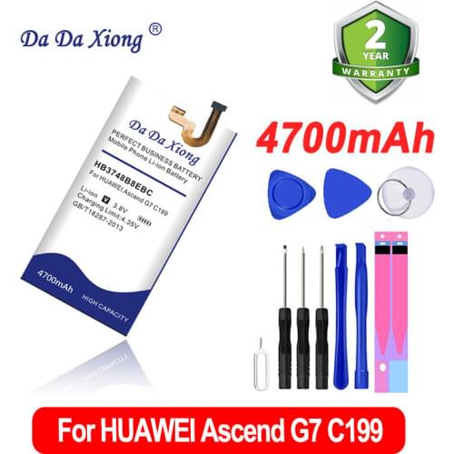 Da Da Xiong Original 4700mAh HB3748B8EBC Battery for Huawei Ascend C199 G7 G7-TL100 C199-CL00 cell phone battery