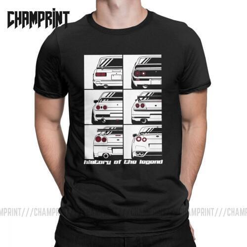 Men GTR Skyline History T Shirts Cars Motors Japan Jdm Datsun Cotton Clothes Short Sleeve Crew Neck Tee Shirt Big Size T-Shirts