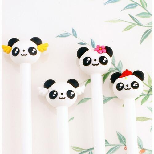 Cute Panda Gel Pen For Writing Kawaii 0.5 Mm Black Ink Neutral Pen School Office Supplies Novelty Stationery Girls Gifts