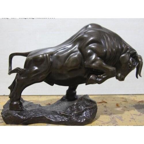 Chinese Pure Bronze Copper Zodiac Year Ox Cow Cattle Bull Bovine Animal Statue