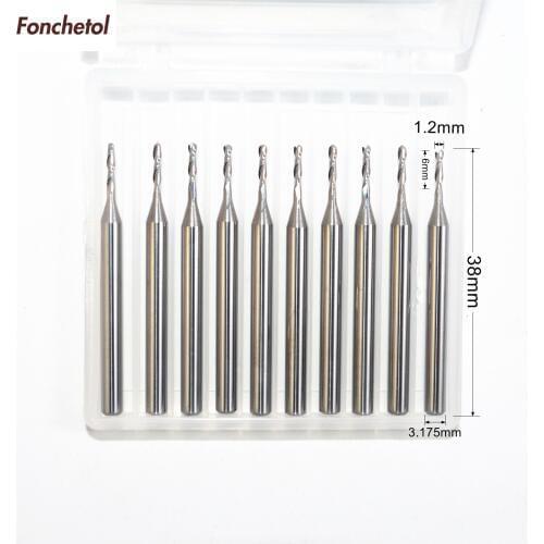 3.175mm*1.2mm*6mm-10PCS CNC solid carbide End Mill,2 flutes ball nose router bit,wood tool,Relief Milling Cutter,spherical knife