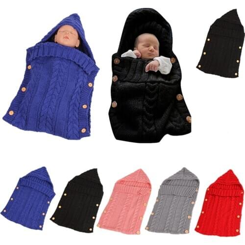 Newborn Baby Cute Knitted Sleepsack Baby Boys Girls Autumn Winter Warm Sleeping Bag Stroller Knitted Sleep Baby Sack Swaddle