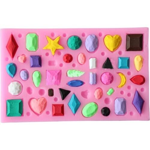 Mini Diamonds Mold 3D DIY Sugar Craft Chocolate Cutter Mould Silicone Fondant Cake Decorating Tools Silicone Baking Accessories