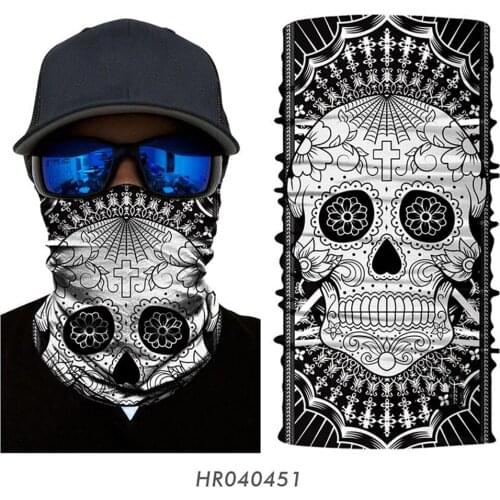 Washable Half Mask Skull Bandana Tube Buff Hiking Scarf Cycling Neck Gaiter Opaska Breathable Balaclava Motorcycle Face Shield