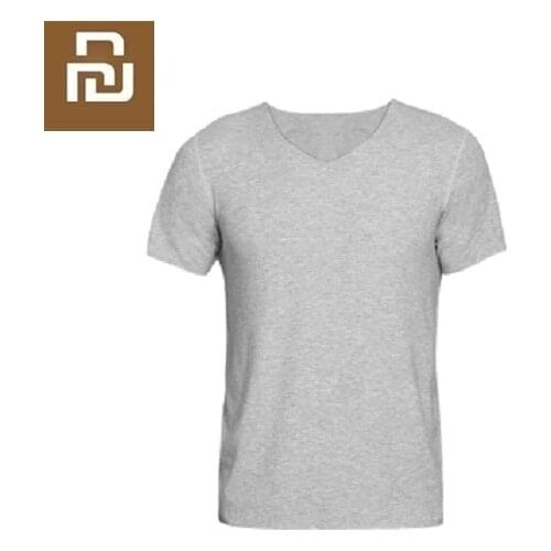 Youpin New Fashion men have no trace With the cut Short sleeve T-shirt V-neck Comfortable Modal Slim fit New