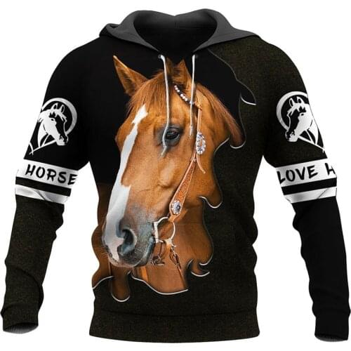 PLstar Cosmos Beautiful Horse 3D Full Print Men‘s Hoodies Art Zipper Hooded Sweatshirt Casual Shirt Fashion Hip Hop Streetwear