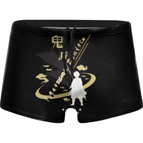 Men Anime Comic beach swimming trunks Kisatsutai Zenitsu swimsuits husband for the sea Pool