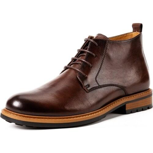 Brand Autumn Winter Men Martins Boots Casual Lace-up Men Boots Genuine Leather Fashion Boot Man Shoes Cowboy Boots botas hombre