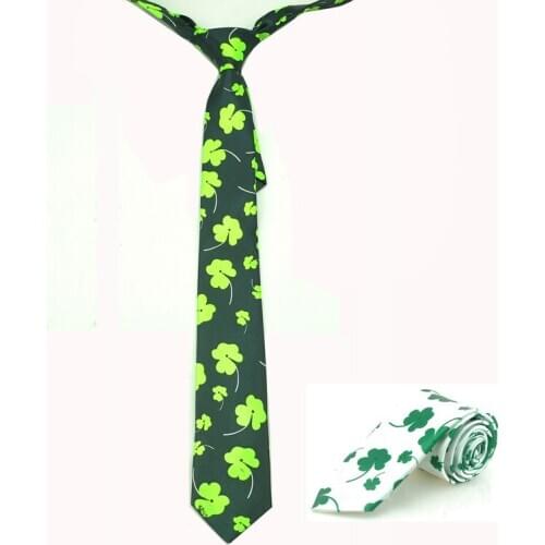Men`s Tie Necktie 2 inch wide "Clover Leaf" Pattern Party Ties For Men Woven Classic Neckware Gift Wedding Shirts Cravat Gift