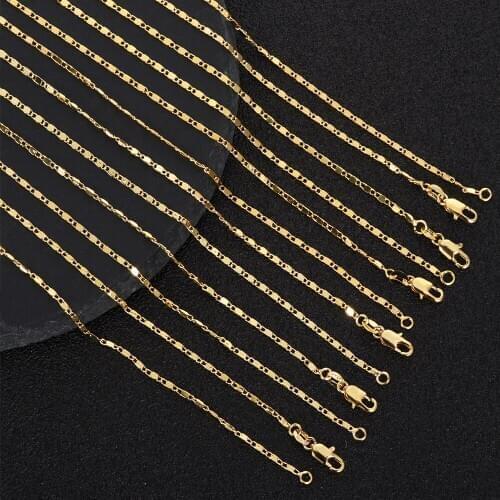 New 1PC 2mm Wide Silver Plated 18K Gold Flat Chain Necklace (DIY Necklace) Piatto Singola Catena Clavicola Collana 2021 Fashion