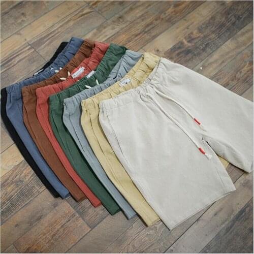 New Fashion 2020 Summer Men Drawstring Cool Knee Length Pants 8 Color Casual Solid Pockets Pants Plus Size Men pants M-7XL