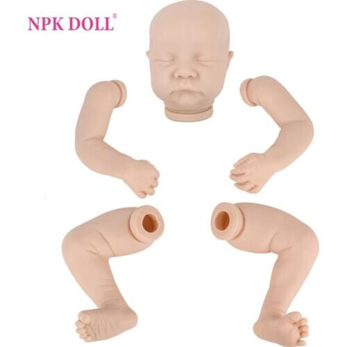 NPKDOLL 18Inch Accessories Blank Reborn Dolls DIY Vinyl Unpainted Reborn Sleep Dolls Kits Lifelike Bebe Doll Toys