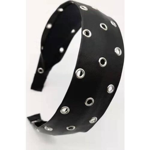 Unique Studded PU headband Special Boho hairband for Woman Bezel oraments hair hoop for girls Moda Washiing hoop Accessories