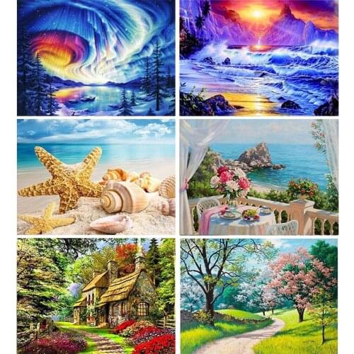 GATYZTORY DIY Diamond Embroidery Nature Landscape Diamond Painting 5D Natural Scenery New Arrival Room Decoration