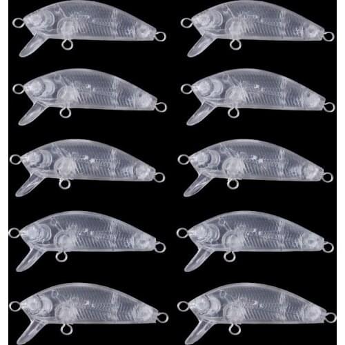 100pcs /50pcs Blank Hard Lures Unpainted Fishing Baits Crankbait Wobblers Freshwater Fish Lure 5cm 2.7G