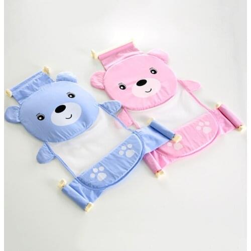 Anti-Slip Cushion Seat Infant Floating Bathtub Cute Bear Floating Soft Shower Pad Cushion Cartoon Newborn Folding Bathtub Mat