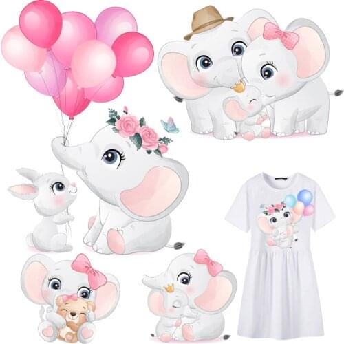 Cute Elephant Baby Patches Animals Thermal Stickers on Clothes Iron-on Transfers for Clothing Thermoadhesive Patch Diy Applique