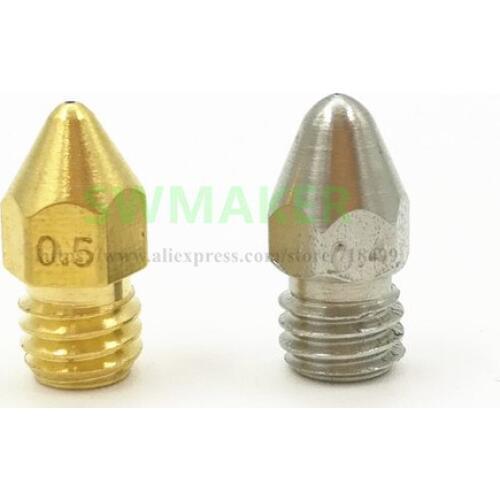 2pcs Zortrax Original Nozzle for Zortrax M200 Afinia H479 H480 3D Printer brass/Stainless Steel Nozzle 0.2/0.3/0.4/0.5mm 1.75mm