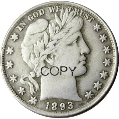 US 1893 P/S/O Barber Half Dollar Silver Plated Copy Decorate Coin