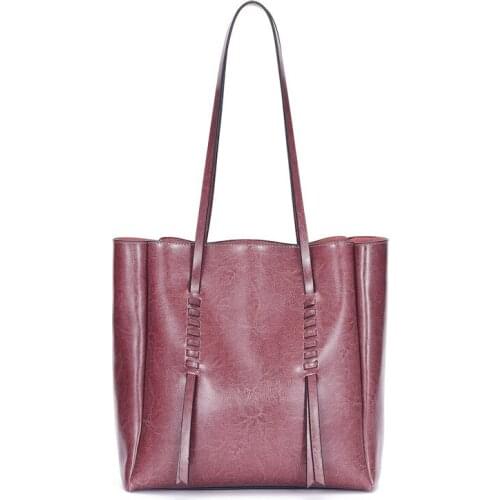 Genuine Leather Bucket Bag Large Capacity Ladies Tote Shoulder Bags for Women Fashion Female Crossbody Bag Branded Handbags