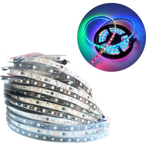 5m/rolls DC12V WS2811 Led Pixels Programmable Led Strip 30/60 Leds/m,ws2811IC IP67 5050 RGB SMD White/Black PCB Light Clearance