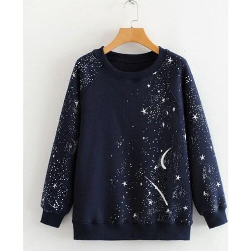 Splash-ink Print Harajuku Sweatshirts Women Winter Outerwear Clothes Woman Streetwear Causal Loose Oversized Tops
