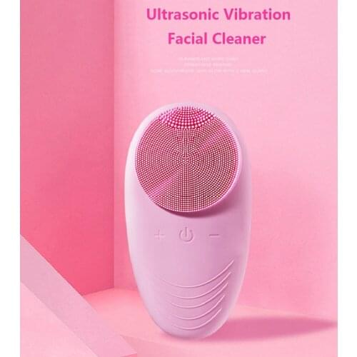 USB Portable Silicone Facial Cleaner Brush Face Massager Electric Mini Vibration Face Cleaner Brush Waterproof Skin Care Device