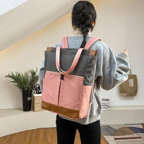 Large Capacity Krean New Style Travel 2021 Unisex Women School Shopping Solid Color Computer Shoulder Bag Casual Backpack