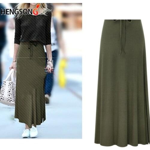 Womens High Waist Pleated A Line Long Skirt Front Slit Belted Maxi Long Skirt 2020 Autumn And Winter Knitted Skirt