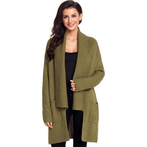 2019 Poncho Cardigan Feminino New Pattern Cardigan Sweater Fold Neckline Long Sleeve Contain Pocket Will Code Womens