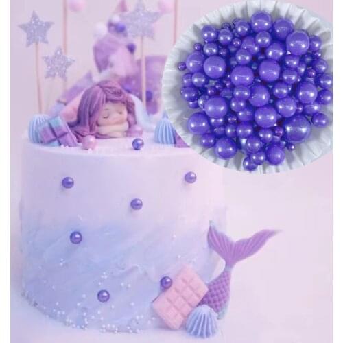 15gEdible Purple Beads Pearl Sugar Ball Fondant DIY Cake Baking Sprinkles Sugar Candy Ball Wedding Cake Decoration Free Shipping