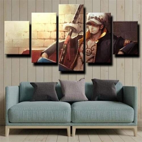 5 Piece Wall Art Canvas Anime Manga Pirate King Pictures Figure Luo Posters And Prints Modern Home Wall Decoration Paintings