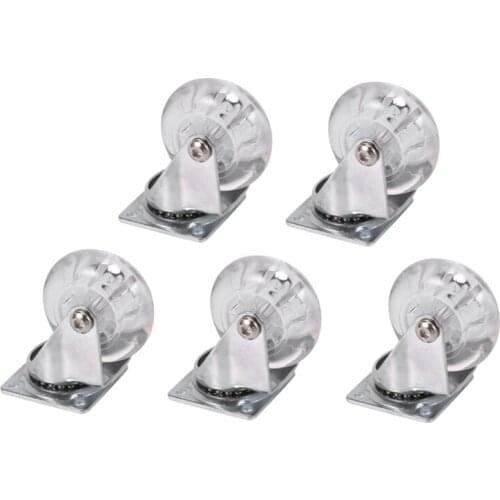 5PCS Transparent PU Caster Mute Universal Heavy Duty Furniture Wheel for Childrens Car Office Chair Swivel Casters