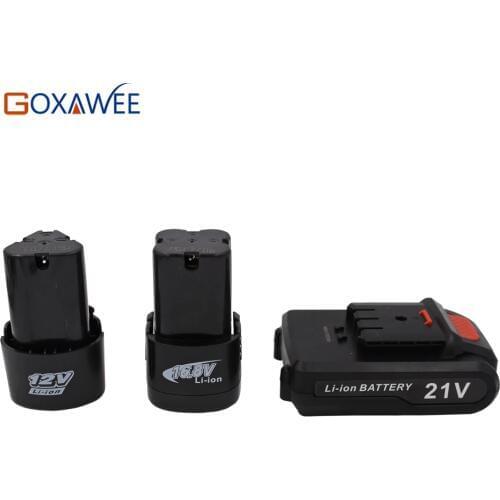 Goxawee 21V Rechargeable Cordless Electric Screwdriver Lithium Batteries For Screwdrivers Drill Battery 12V, 16.8V,21V
