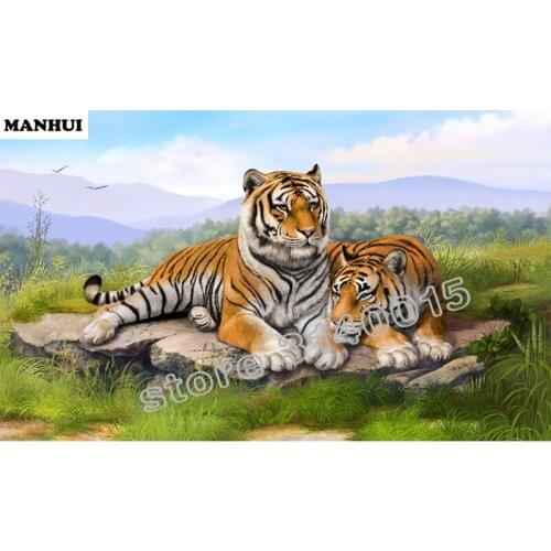 Tiger 5D DIY diamond painting rhinestones pasting cross stitch diamond embroidery animal Rhinestone needlework BFC082