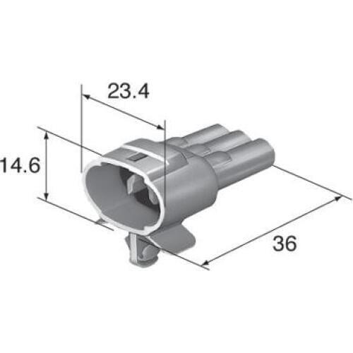 Free shipping 3 way Sealed Male Connector 90980-11293 Electrical Wire Pulg With Clip for Sumitomo