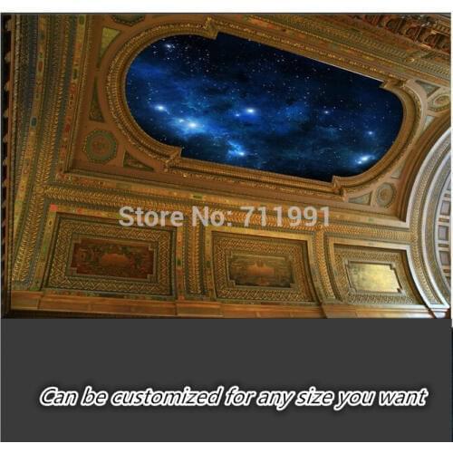 Free shipping custom- modern 3D mural suspended ceiling top bedroom wallpaper sky backdrop
