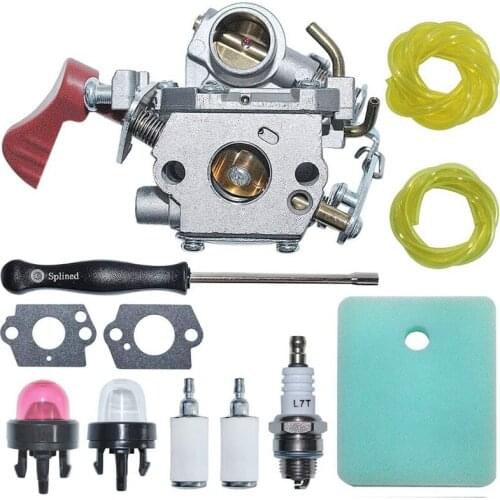 C1M-W44 Carburetor Carb with Air Fuel Filter Line Kit for Craftsman Poulan 33CC PP333 PP330 PPB330 PP133 Gas Trimmer